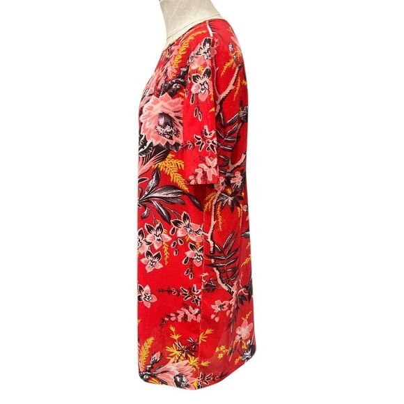 Diane Von Furstenberg DVF Dress 6 Sequin Fluid Floral Mini Red - Picture 3 of 7